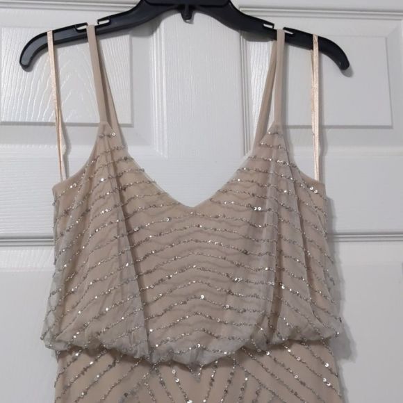 ADRIANNA PAPELL Art deco blouson beaded go… - Picture 2 of 8